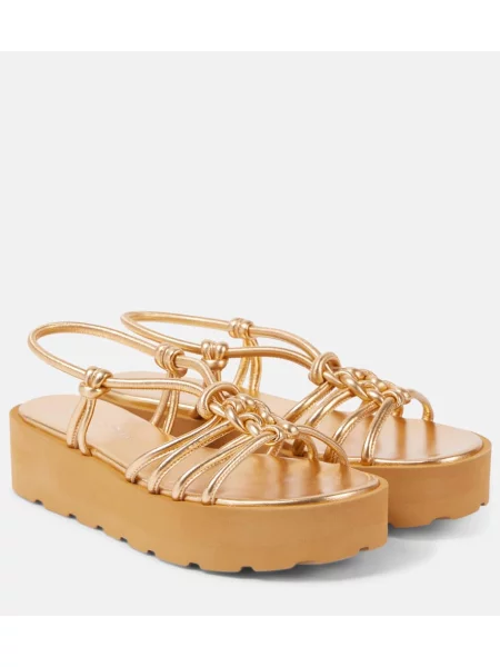 Sandale Gianvito Rossi din piele auriu