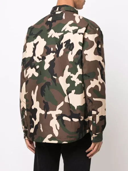 Geacă Purple Brand cu imagine cu model camuflaj verde