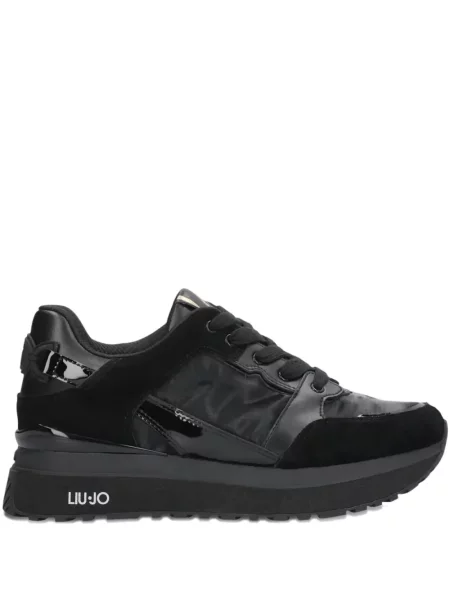 Sneakerși Liu Jo cu șireturi din dantelă negru