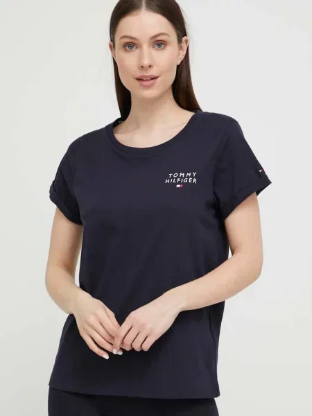 Kratka majica Tommy Hilfiger mornarsko modra
