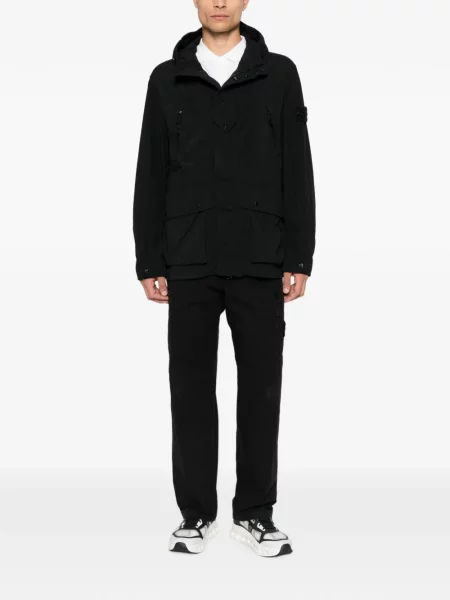 Парка Stone Island с качулка камъни черно