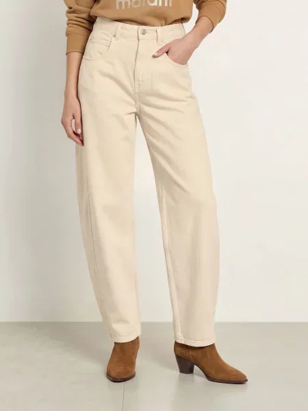 Marant Étoile Barrel Džíny Oriane beige béžové