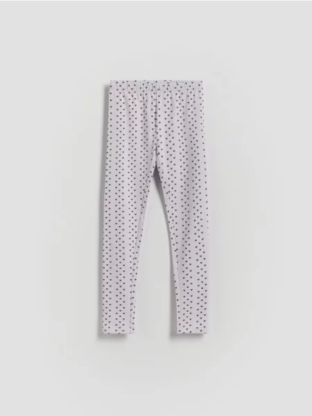 Reserved Wzorzyste legginsy lawendowy