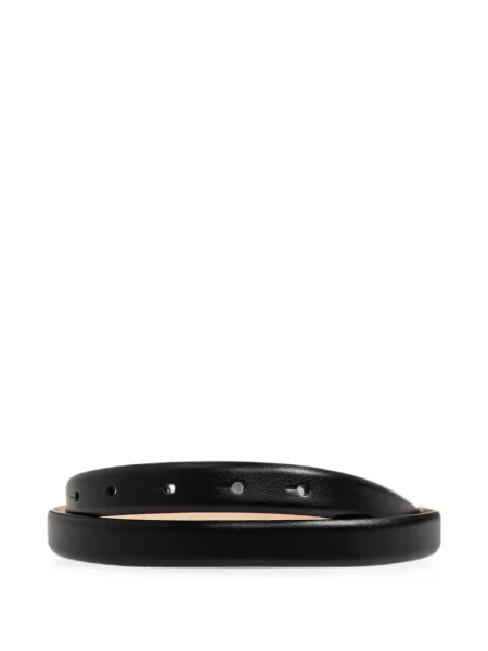 Curea Max Mara din piele cu autograf negru