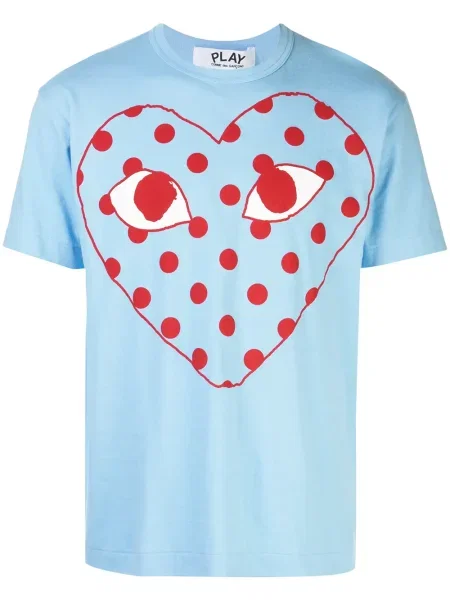 Tricou Comme Des Garcons Play cu imagine albastru