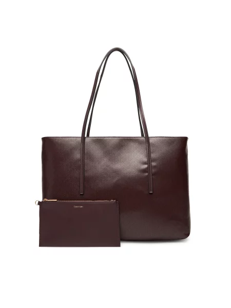Calvin Klein tote torba za žene od imitacije kože smeđa