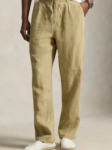 Polo Ralph Lauren pantaloni pentru bărbați din in bej