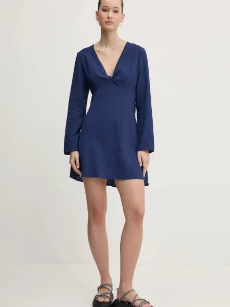 Obleka Abercrombie & Fitch mornarsko modra