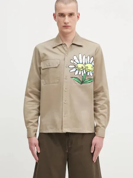 Sky High Farm cămașă din Daisy workshirt cu guler clasic regular bej