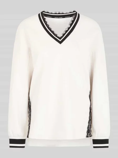 Bluza z obszyciem koronką Marc Cain biała