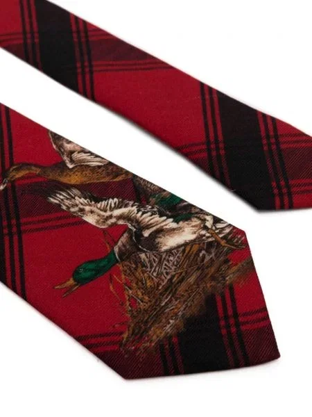 Vunena kapa Polo Ralph Lauren karirana s printom crna