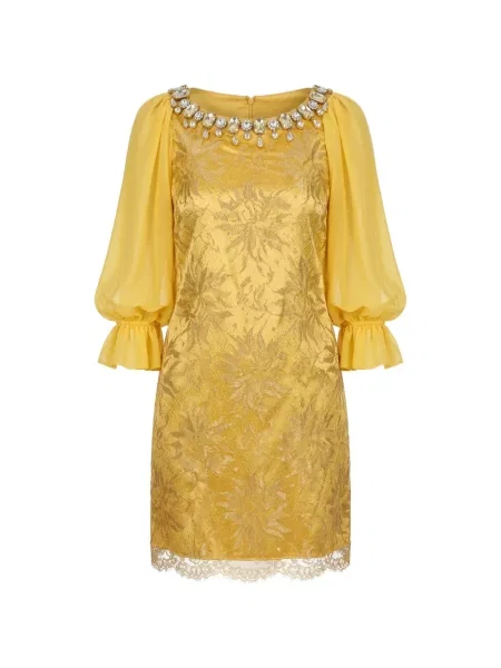Rochie mini Dolce & Gabbana din dantelă galben