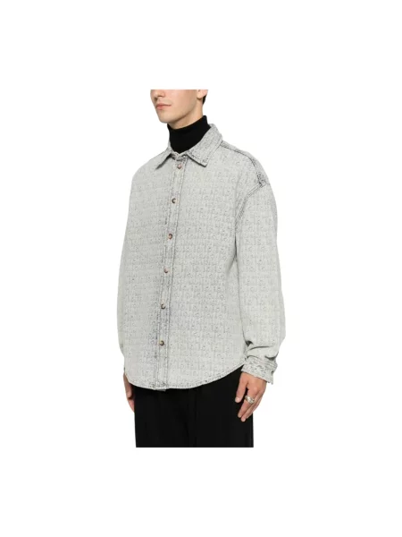 Koszula dżinsowa Emporio Armani z logo niebieska