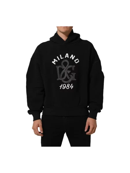 Bluza z kapturem Dolce And Gabbana z nadrukiem czarna