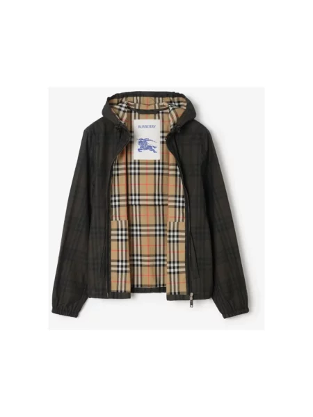 Lniana kurtka Burberry brązowa
