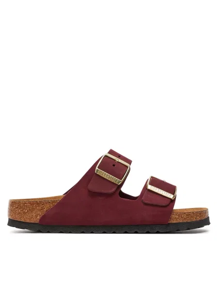 Papuci Birkenstock din nubuc roșu