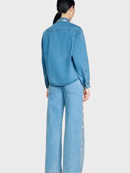 Рубашка Sandro голубая