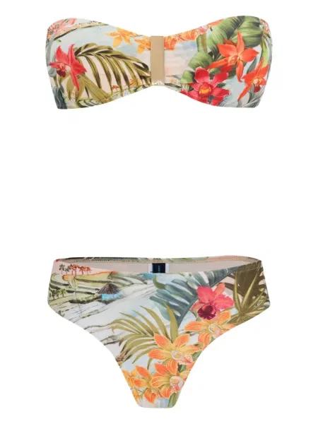 Bikini Lygia & Nanny w kwiatki z nadrukiem zielony