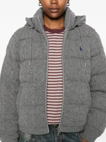 Geacă Polo Ralph Lauren cu glugă gri