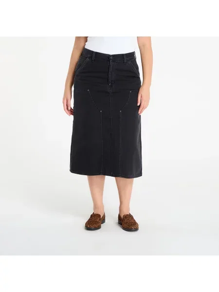 Φούστα Carhartt WIP W Double Knee Skirt Black Stone Washed M μαύρο