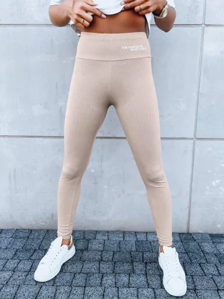 Legginsy sportowe SIMPLE LIFE kamelowe Dstreet