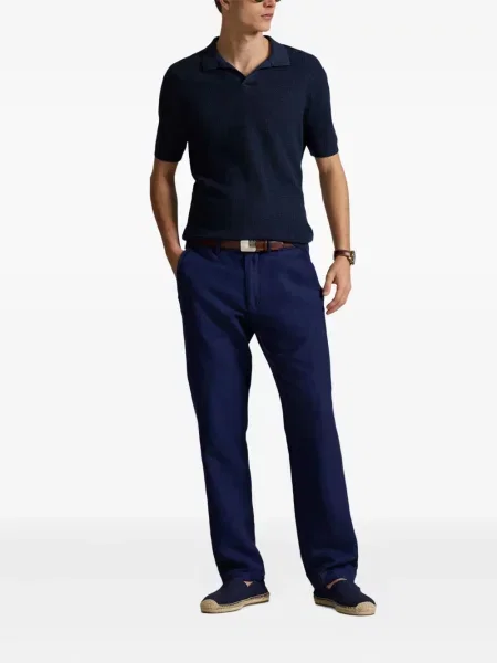 Tricou polo Polo Ralph Lauren cu imagine cu dungi din țesătură twill albastru