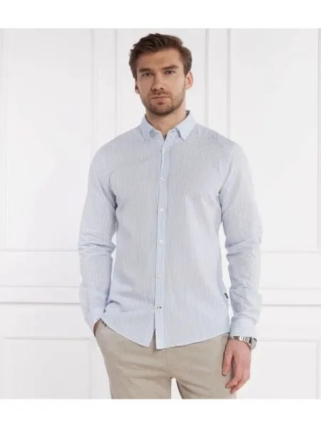 Joop! Jeans Cămașă | cu adaos de in albastru
