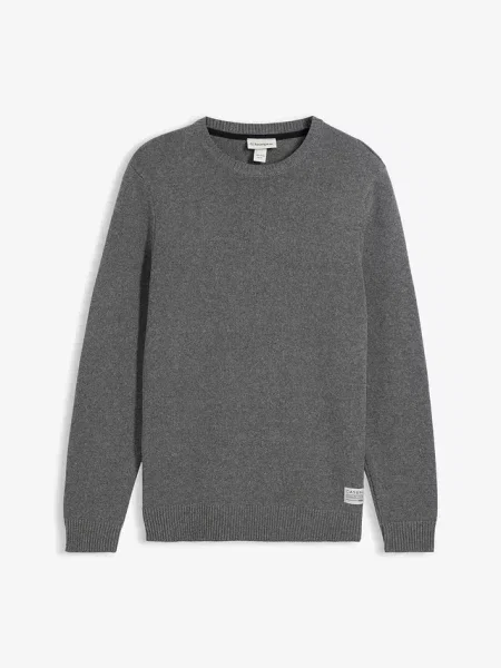 Sweter z cienkiej dzianiny regular fit szary
