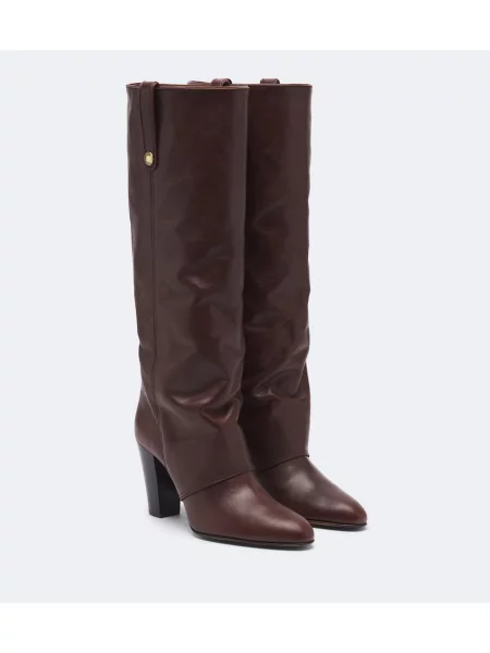 Cizme Chloé din piele maro