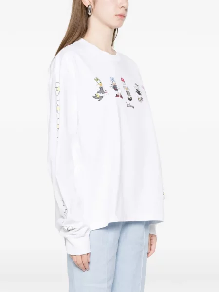Tricou Ganni lung alb