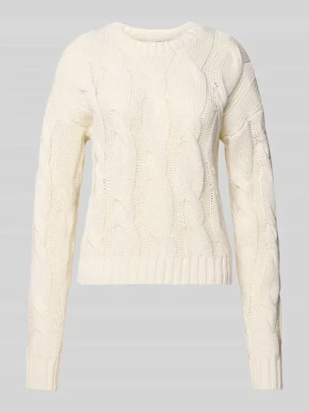 Sweter o kroju regular fit z efektem dzianiny model ‘Finn’ Noisy May biały