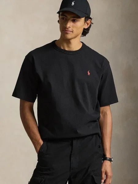 Polo Ralph Lauren tricou din JERSEY-KNT-T-SHIRT negru