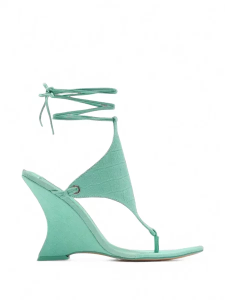 Sandale Naked Wolfe din piele de căprioară verde