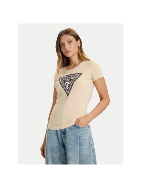 Guess Футболка Slim Fit бежевий