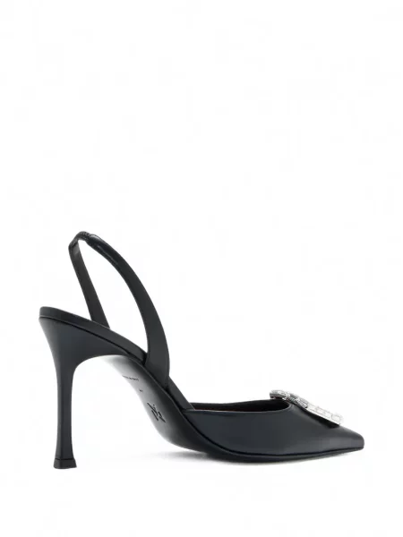 Pantofi cu toc Amina Muaddi slingback negru