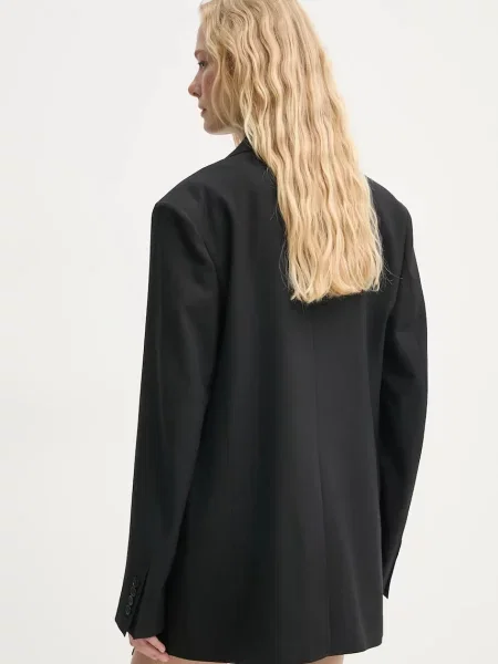 Filippa K geaca de lana un singur rand de neted negru