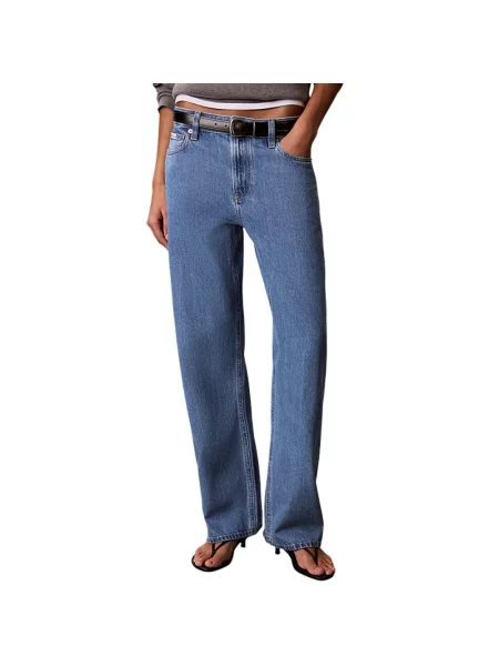Calvin Klein Jeans Jeansy Straight Fit niebieski