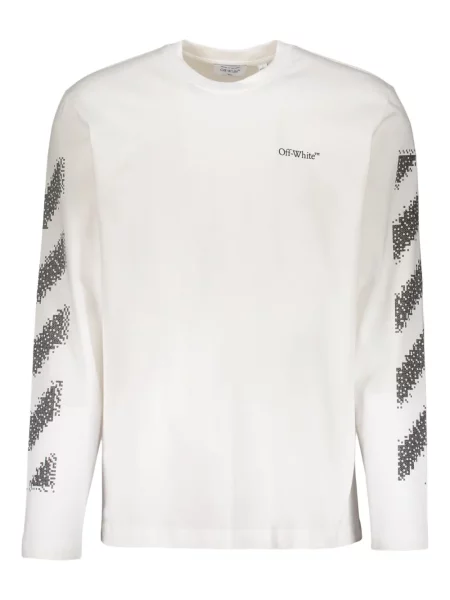 Tricou Off-white cu dungi lung alb