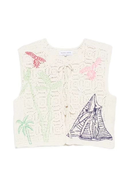 Croșetat vestă Maison Labiche cu broderie