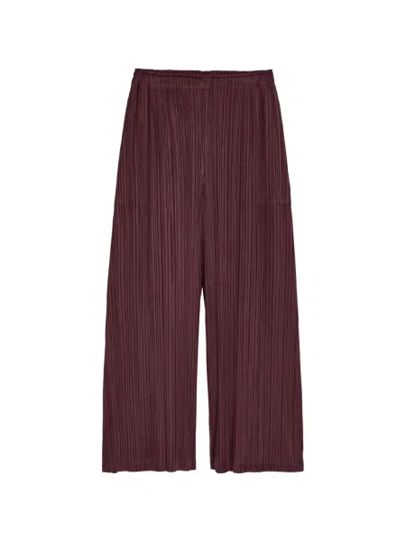 Pantaloni Pleats Please Issey Miyake plisate roșu