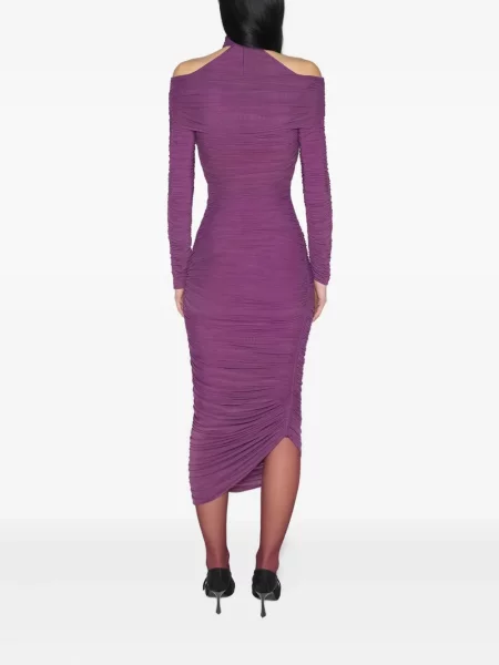 Rochie midi Mugler drapată violet