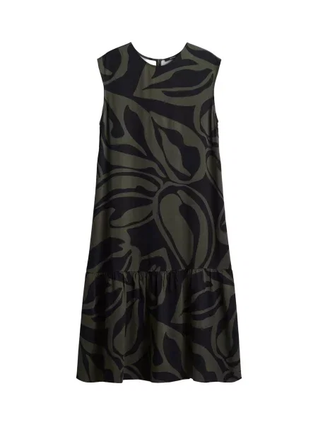 OPUS Rochie de vară Wicyla Lush verde închis negru