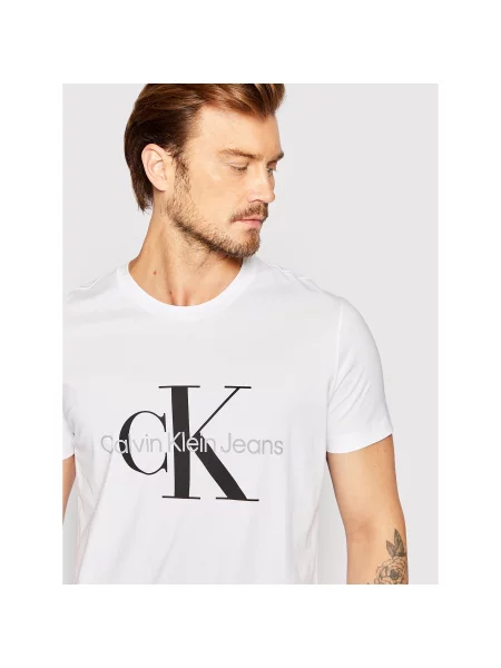 Calvin Klein Jeans Marškinėliai Slim Fit balta