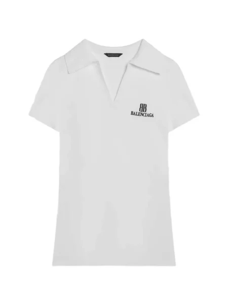 Tricou Balenciaga cu imagine cu decolteu în V alb