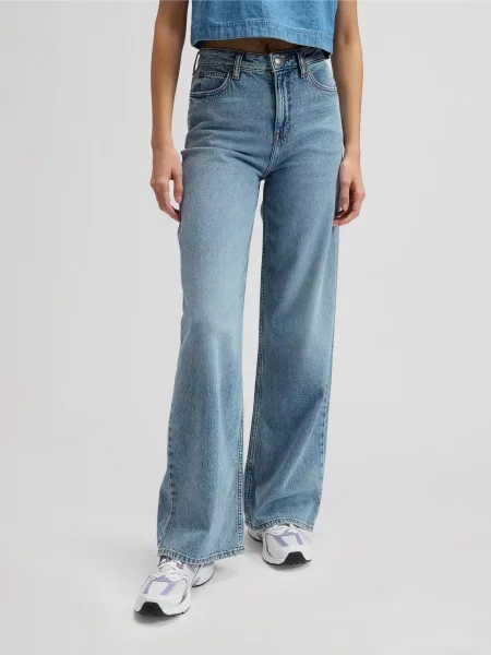 Широкі джинси Lee бавовна/ліоцел синій