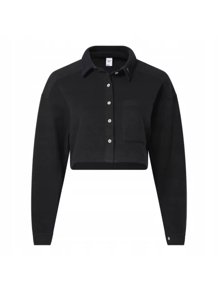 Geacă Reebok din fleece negru