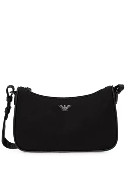 Geantă Emporio Armani cu autograf negru