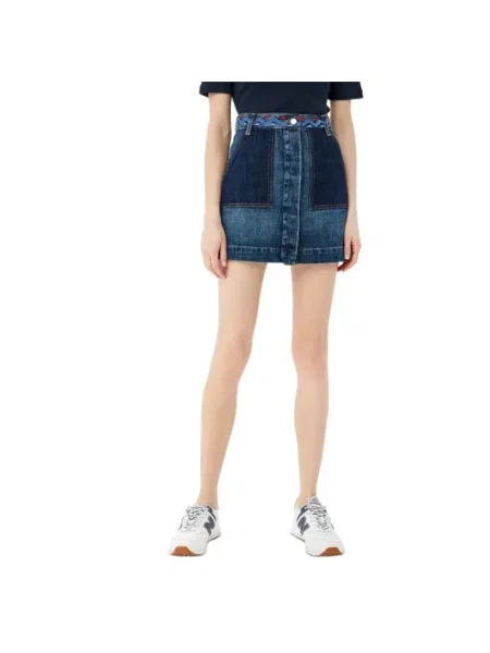 Krótka spódnica jeansowa Tommy Hilfiger niebieska