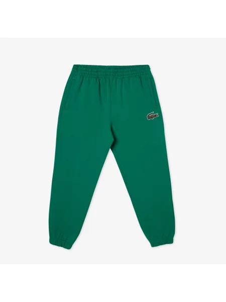 Lacoste Spodnie Dresowe Unisex Z Bawełny Organicznej Z Polaru zielone