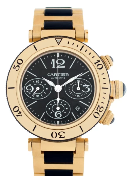 Chronografické hodinky Cartier černý